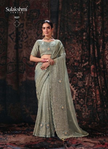 Pista Colour Isha By Sulakshmi Salsa Fabric Designer Saree 9007
